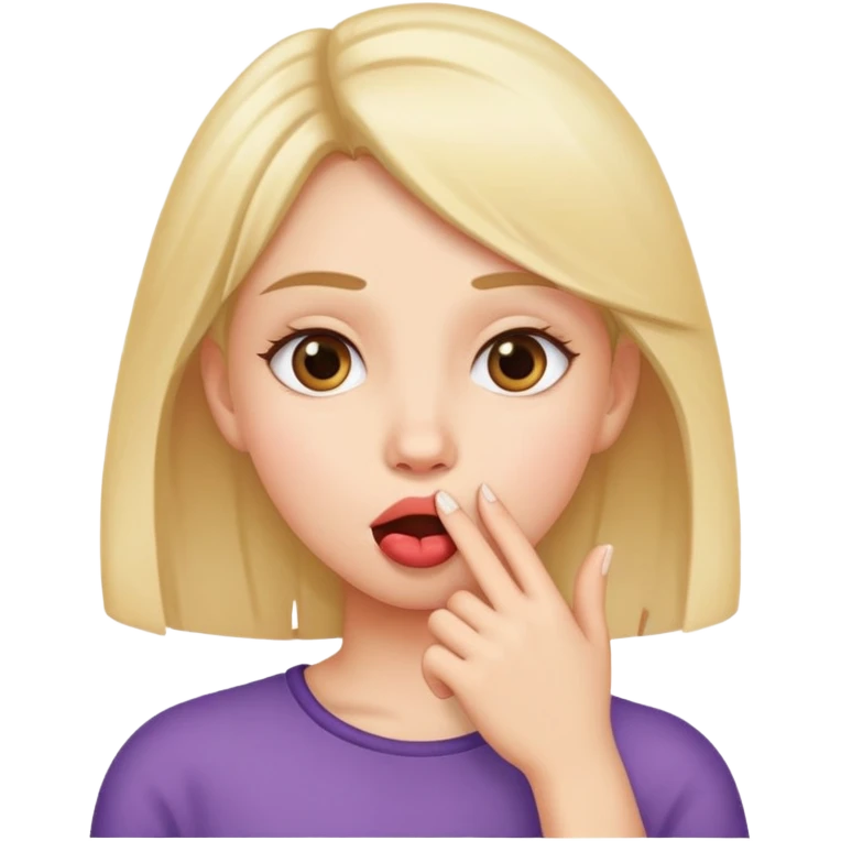 Girl with hand in mouth  emoji