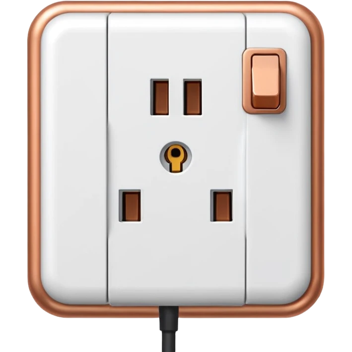 electrical installation emoji: wall socket, plug, and some wires, clear and simple style emoji