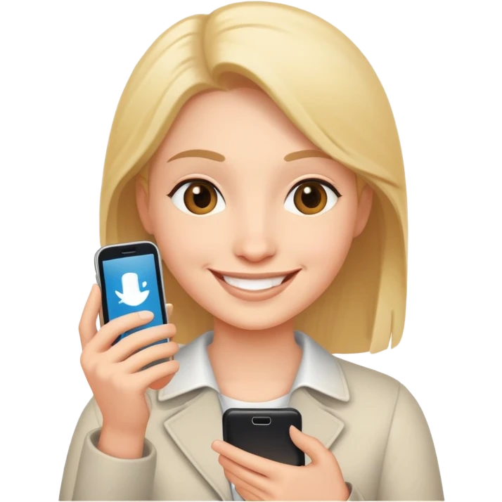 smiling human with a phone emoji