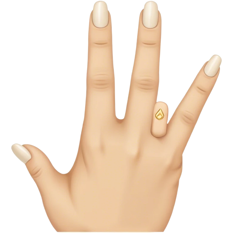 A hand that has middle finger above ring finger and the rest are showing emoji