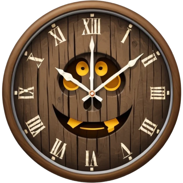 Dark brown old clock emoji