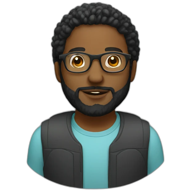 Black Male Programmer With Beard & Round Glasses emoji