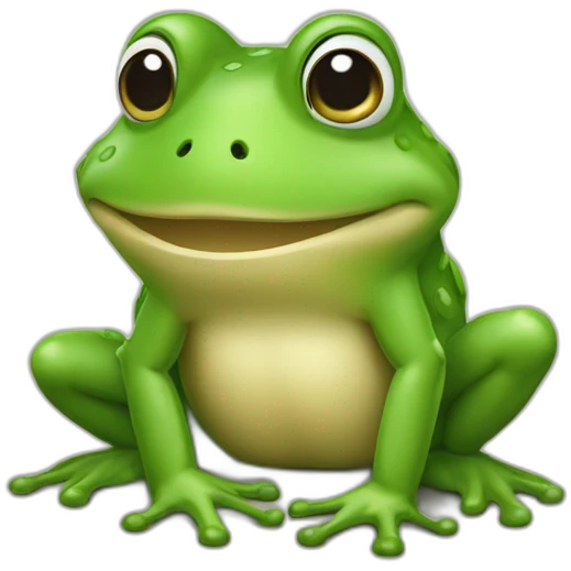 Une grenouille qui tiens un champignon emoji
