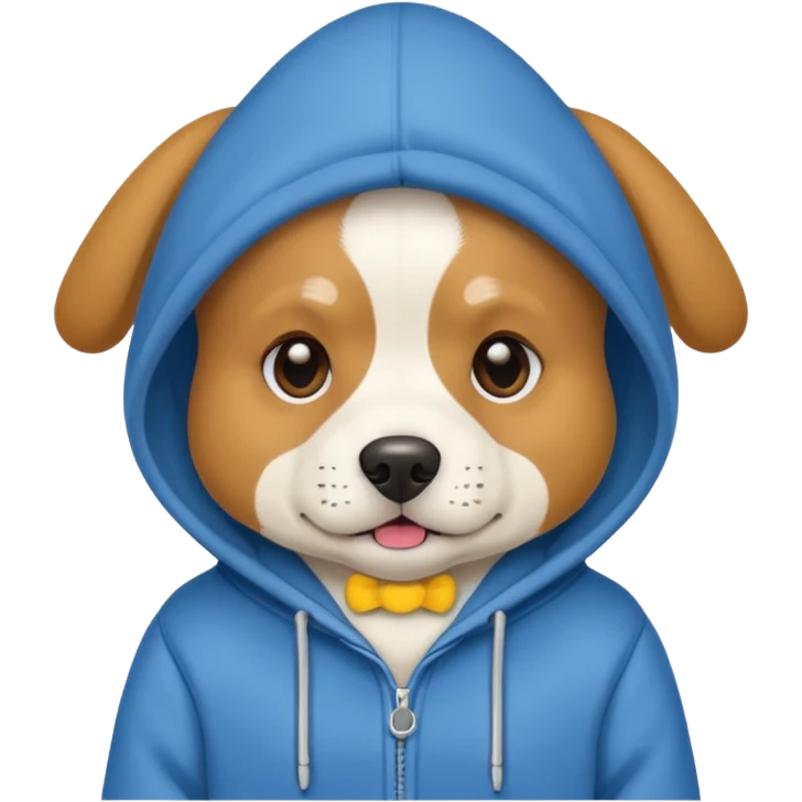 Dog wearing a hoodie emoji