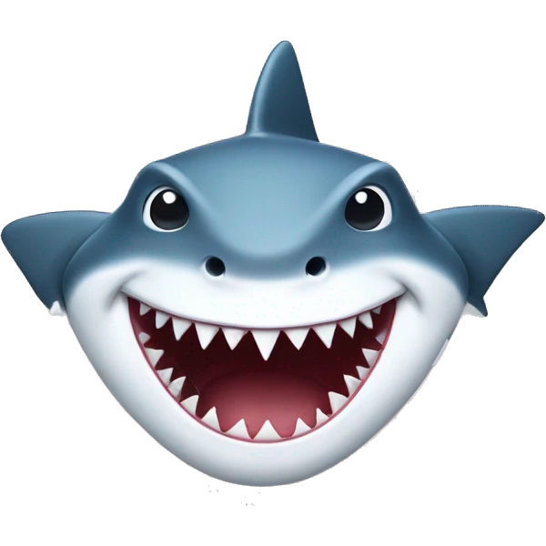 Shark head pointed up with mouth open  teeth need to be aligned  emoji