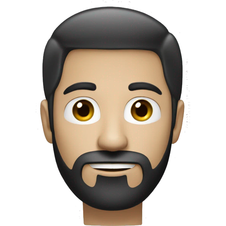 white man with black hair and short black beard working thinkpad computer emoji