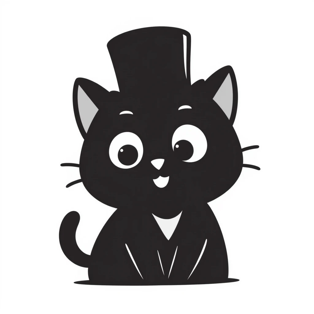 cute cat wearing a formal black top hat emoji