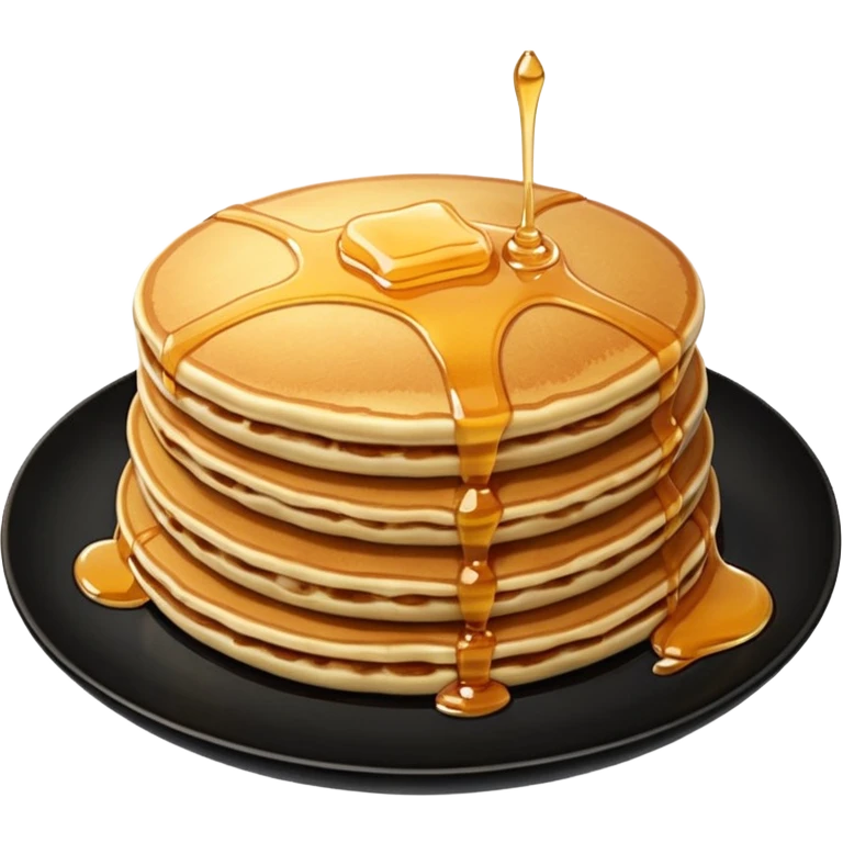 TWO Pancakes with honey in a black plate emoji