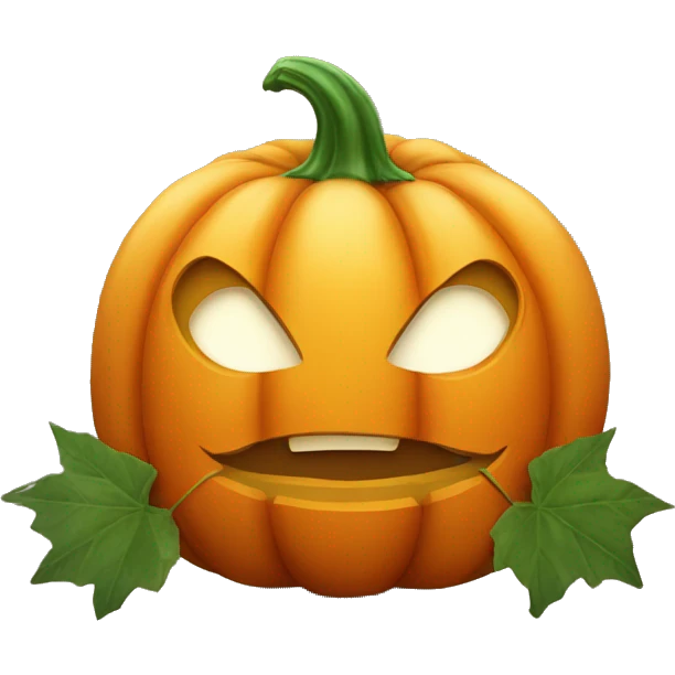 Pumpkin with leaves emoji