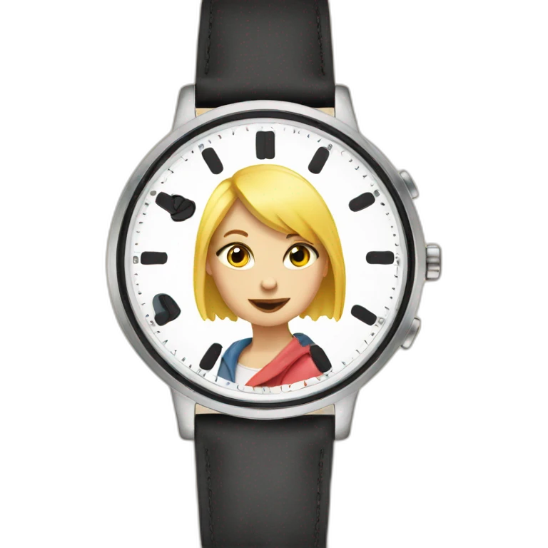 Blond girl in a hurry watch emoji