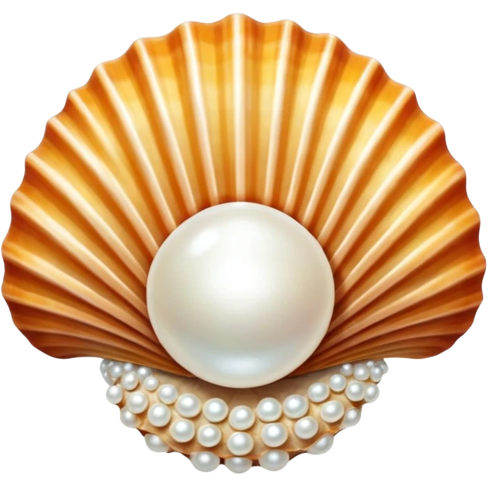 A seashell with a pearl inside, sparkling in the sunlight. emoji