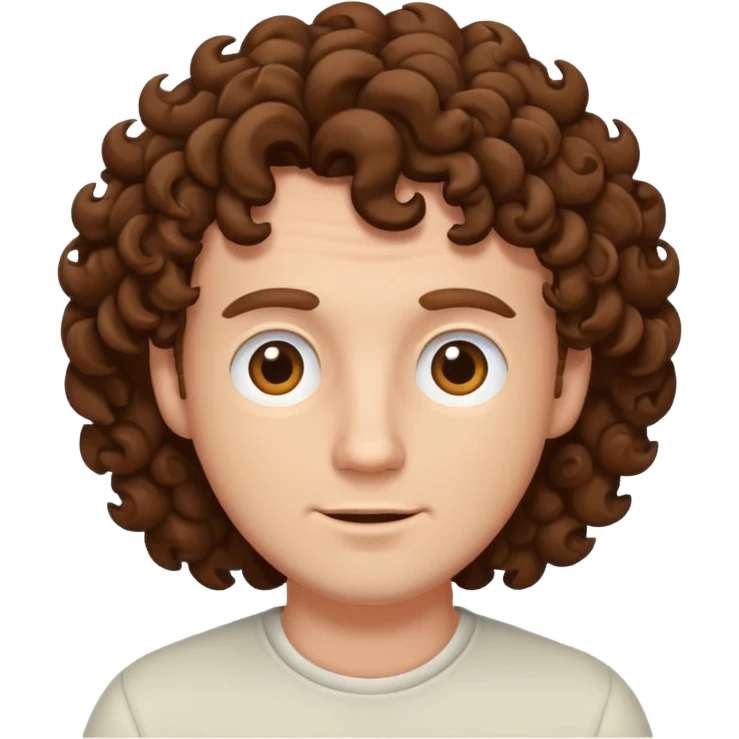 White guy with brown curls emoji