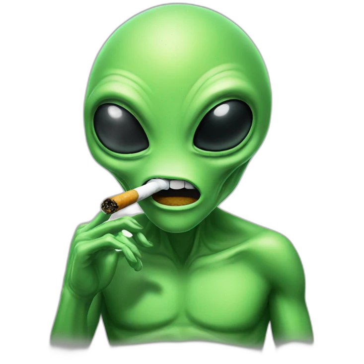 Green alien smoking emoji