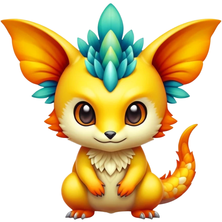 Exotic colorful chibi Fakémon-creature emoji