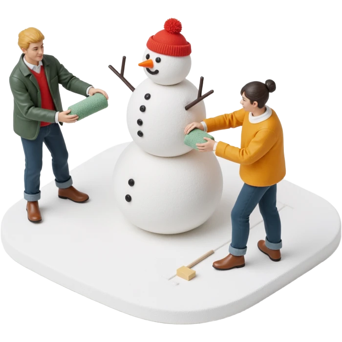 people making a snowman emoji