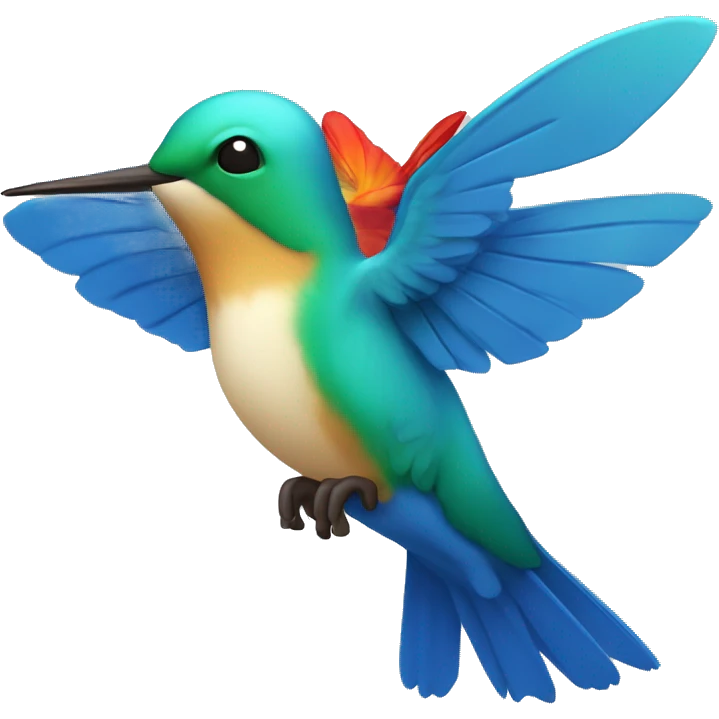 Colibri azul con las alas abiertas emoji