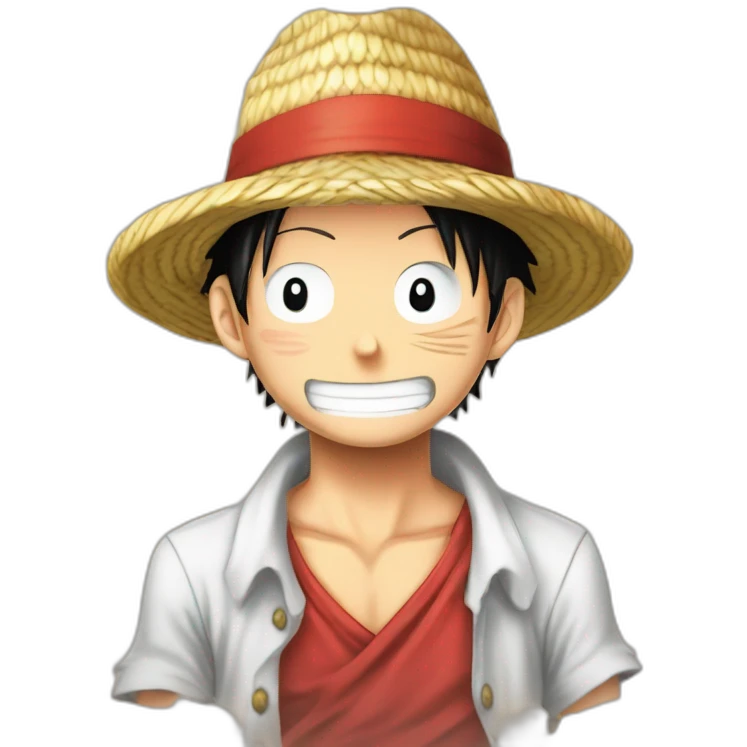 Luffy de one piece avec son chapeau emoji