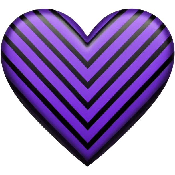 goth heart with purple and black chevrons emoji