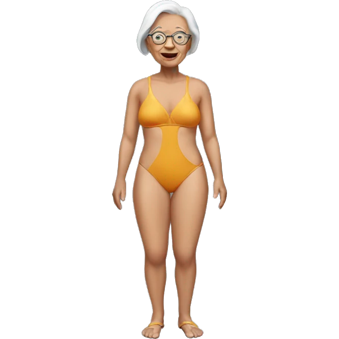 senior woman in swimsuit emoji