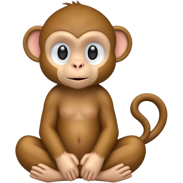 A cute, minimalistic monkey  emoji