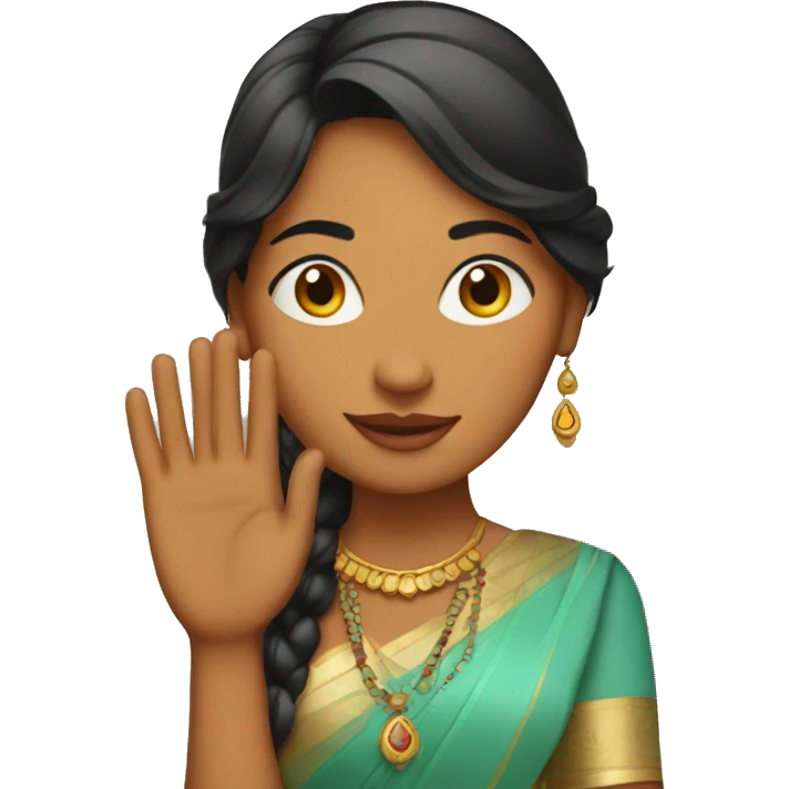 indian women up her hand emoji