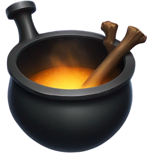 black cauldron with potion emoji
