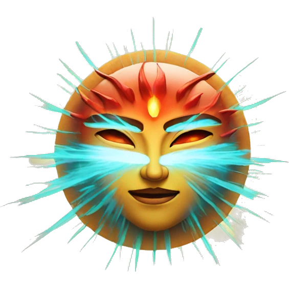 red sun rays god emoji