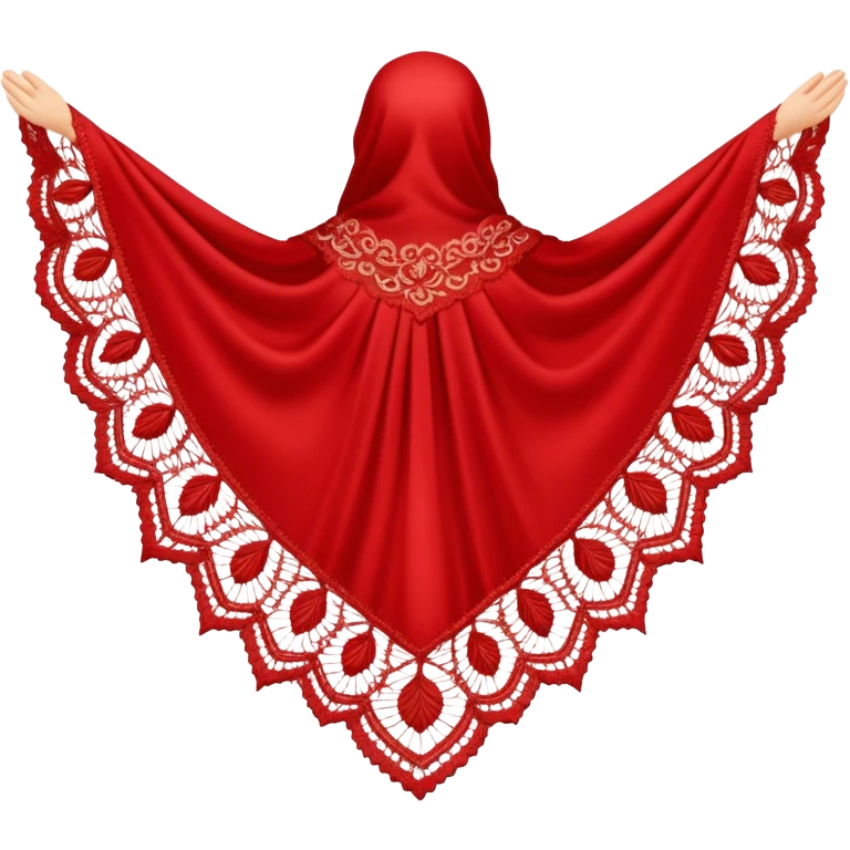 A simple red lace shawl with a delicate design emoji