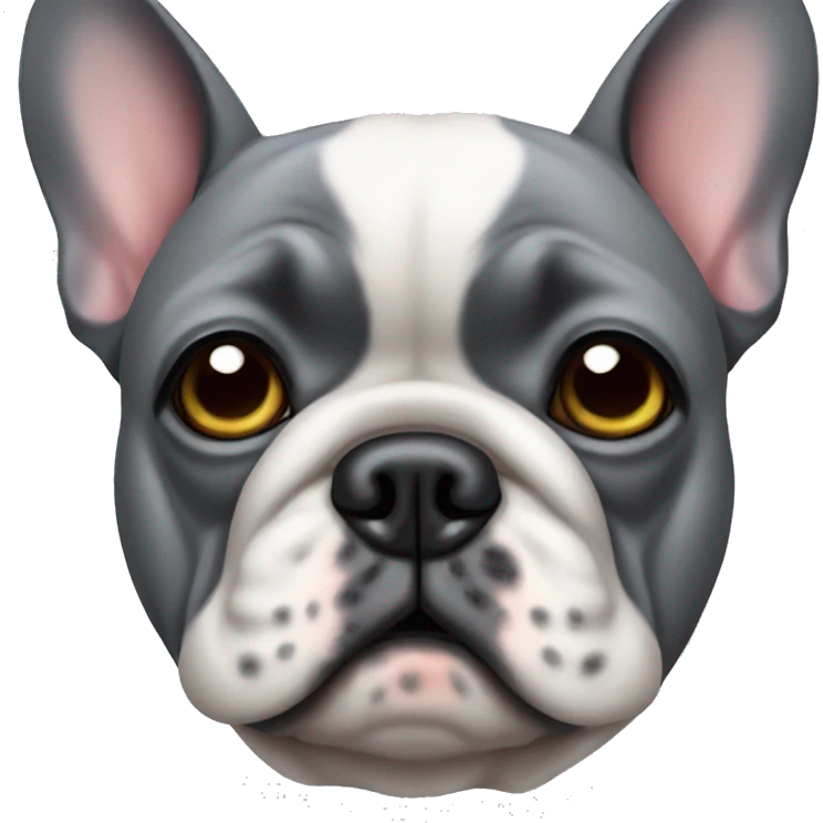 Sad grey french bulldog emoji