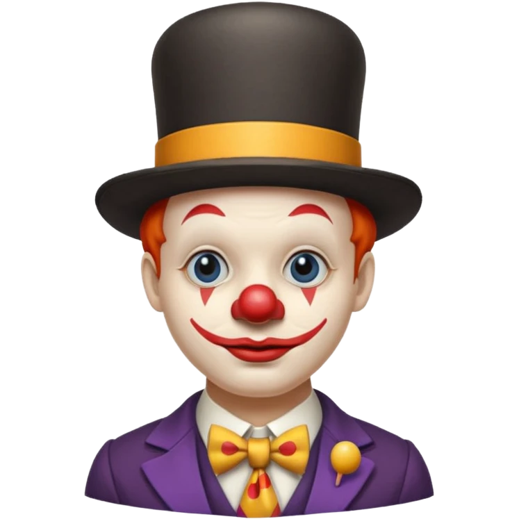 Clown in bowler hat & long tie emoji