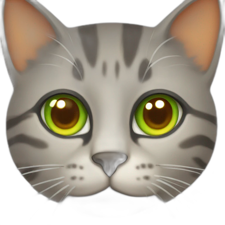 Cat with orange stripes and green eyes emoji