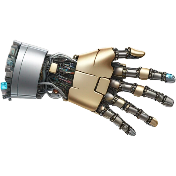 human hand handshake with robotic hand emoji