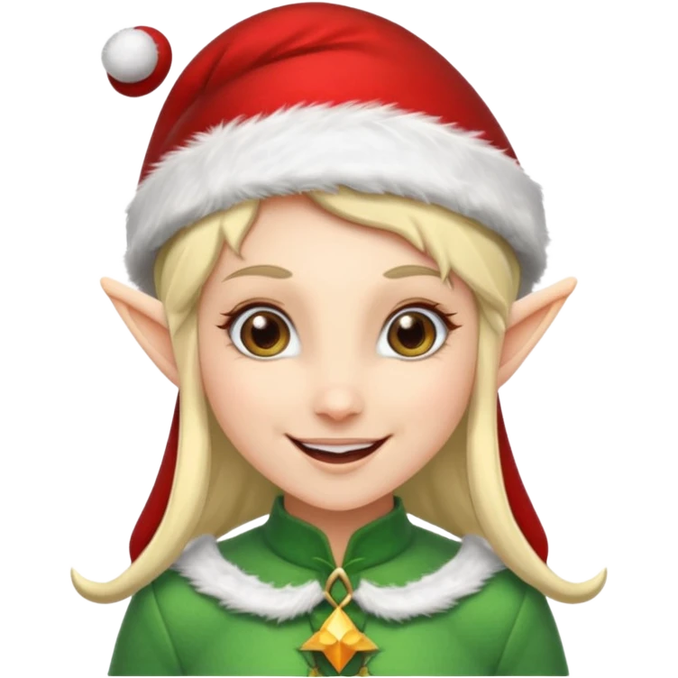 A female elf with santa hat emoji