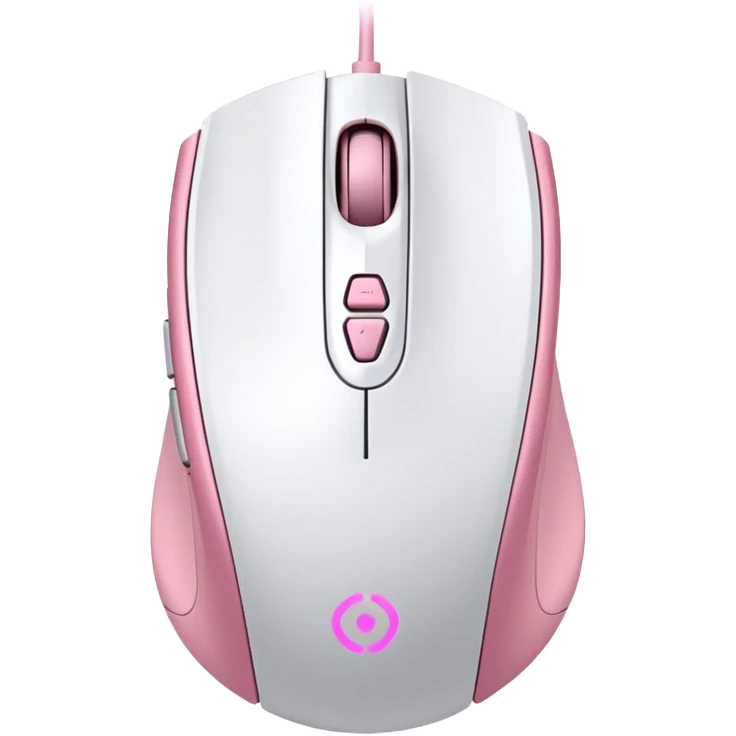 white pink soft classic gaming mouse emoji