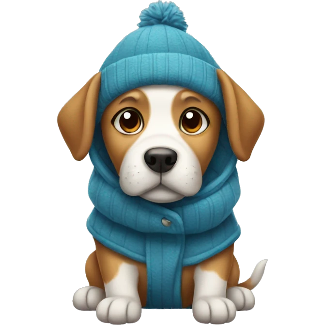 dog wearing warm clothes  emoji
