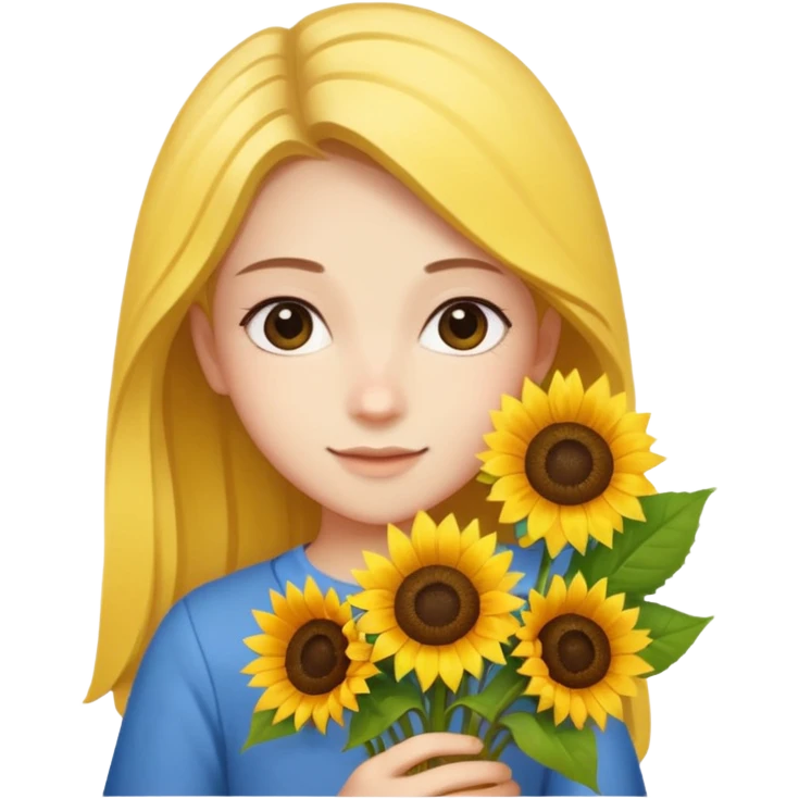 Teen with sunflower bouquet


























 emoji