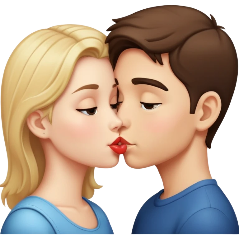 Boy and girl kiss emoji