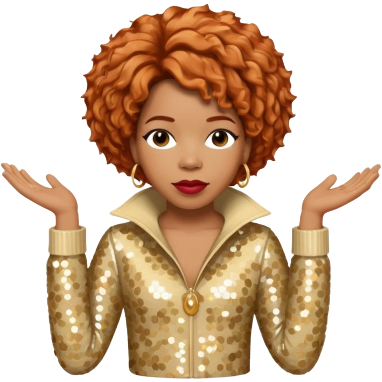Macy Gray from Mary Mary with reddish blonde hair, cream sequin outfit emoji