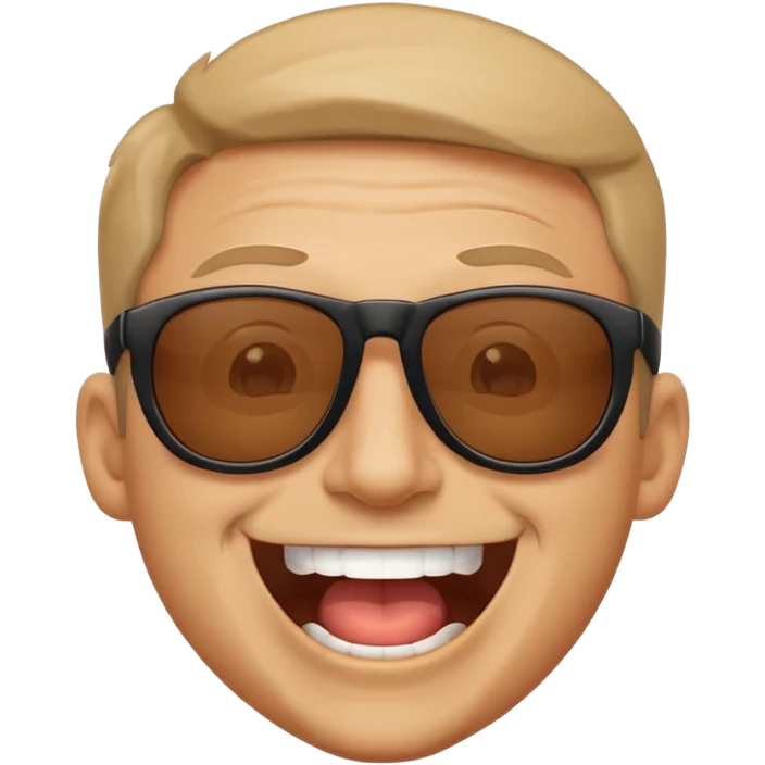 happy man with sunglasses open mouth grin emoji