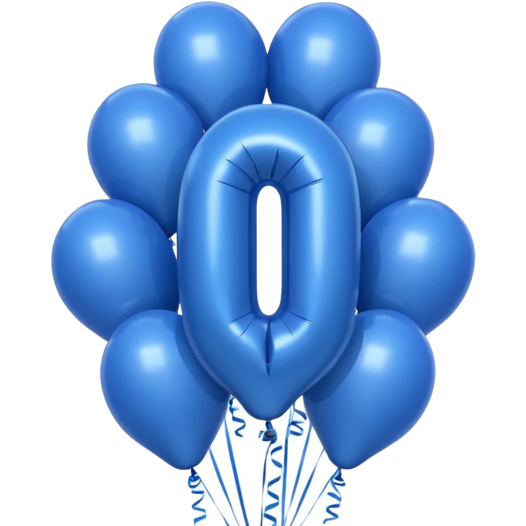 the number one 1 in blue balloons emoji