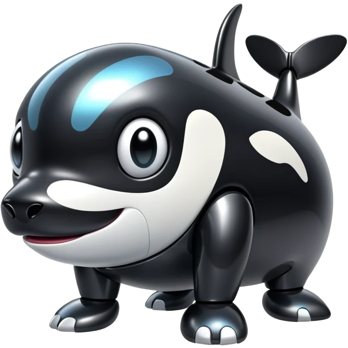black tubby orca robodog emoji