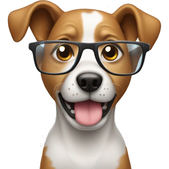 Dog with glass emoji
