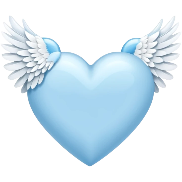 light sky blue heart with a wing on the right emoji
