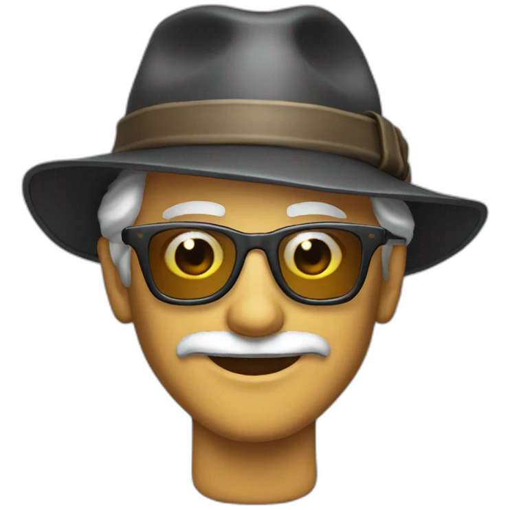 cool older gamer with hat emoji