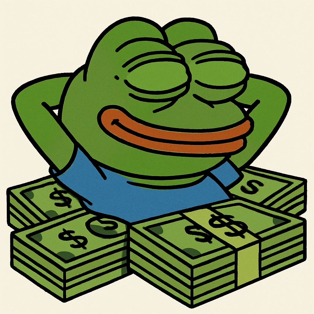 happy person napping on mattress of money emoji
