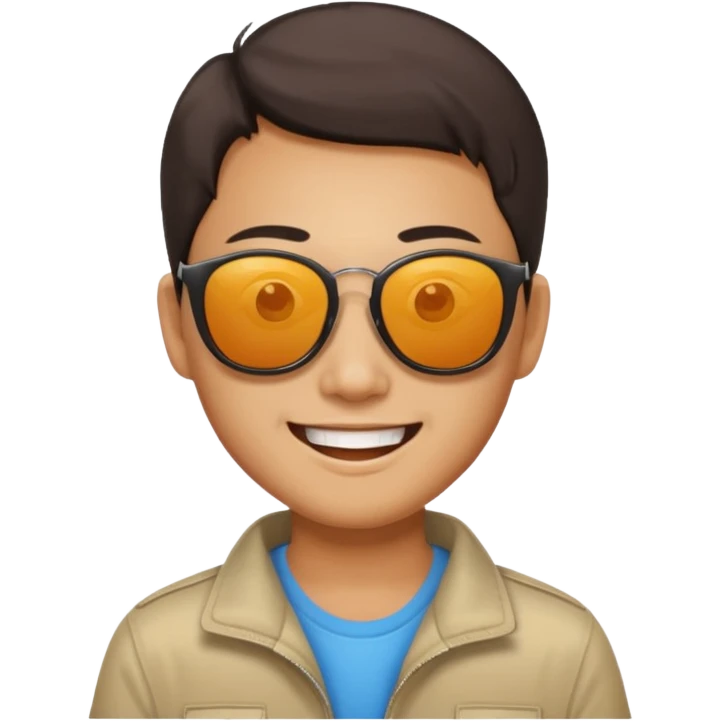 Photorealistic Chinese tourist wearing sunglasses emoji