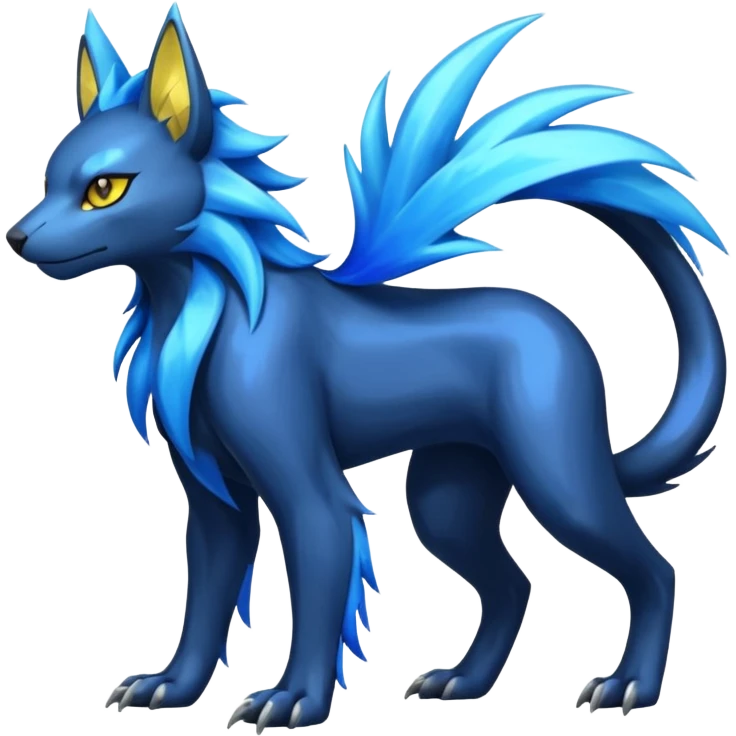 PalkiaZeraora-Manectric-Luxray-Fakémon-fusion-animal-creature, full body  emoji