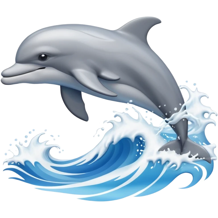 jumping dolphin above waves emoji