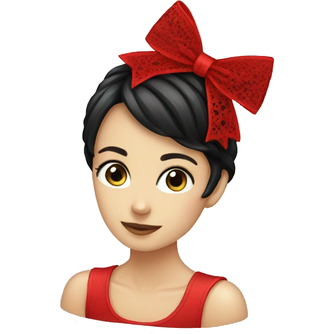 black lace bow red emoji