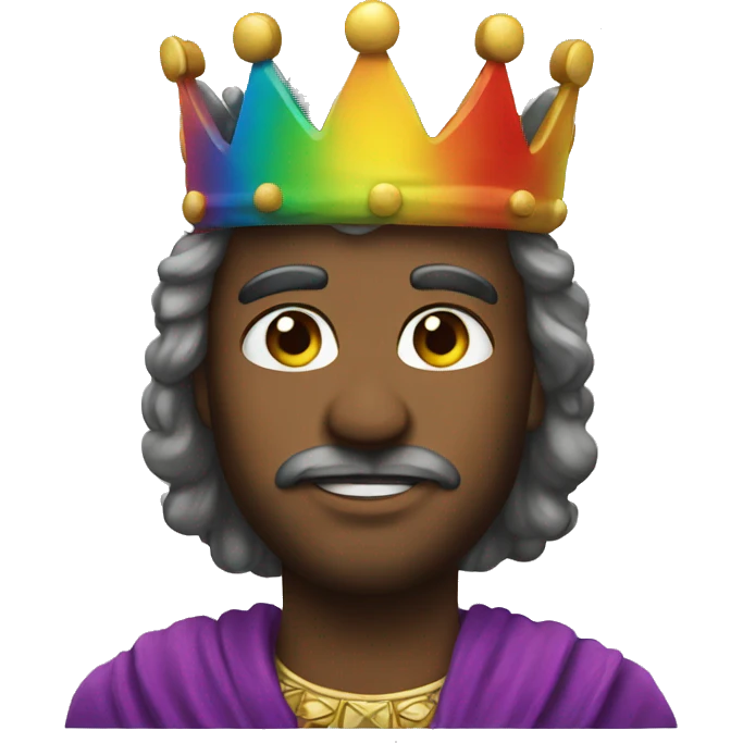 King with rainbow crown emoji